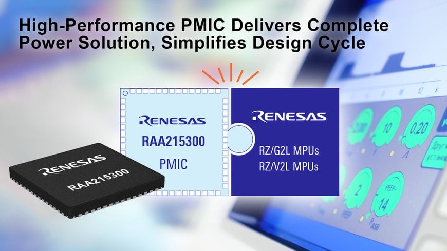 LE NOUVEAU PMIC RENESAS HAUTEMENT INTÉGRÉ OPTIMISÉ POUR LES MPU RZ/G2L ET V2L OFFRE UNE SOLUTION D'ALIMENTATION COMPLÈTE POUR RÉDUIRE LE TEMPS DE DÉVELOPPEMENT